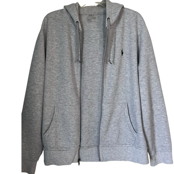 Polo Ralph Lauren Performance Men Gray Hoodie Athletic Sweater Sz Large - Picture 3 of 11